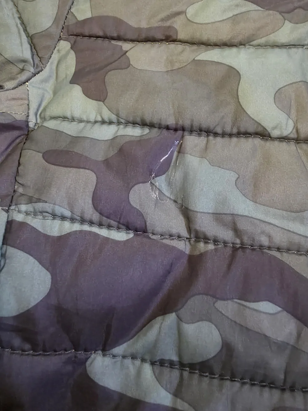 GAP Kids' Camo Puffer Jacket with Yellow Lining